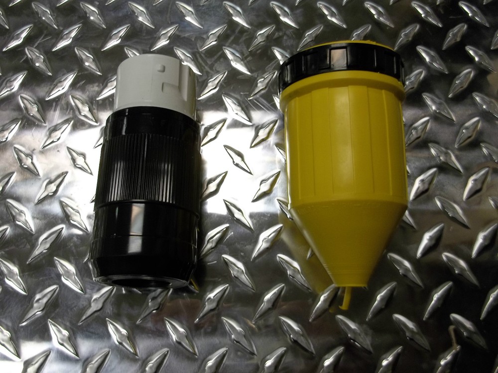 50 amp Locking Connector cord end & boot Marinco hubbel rv marine twist lock end