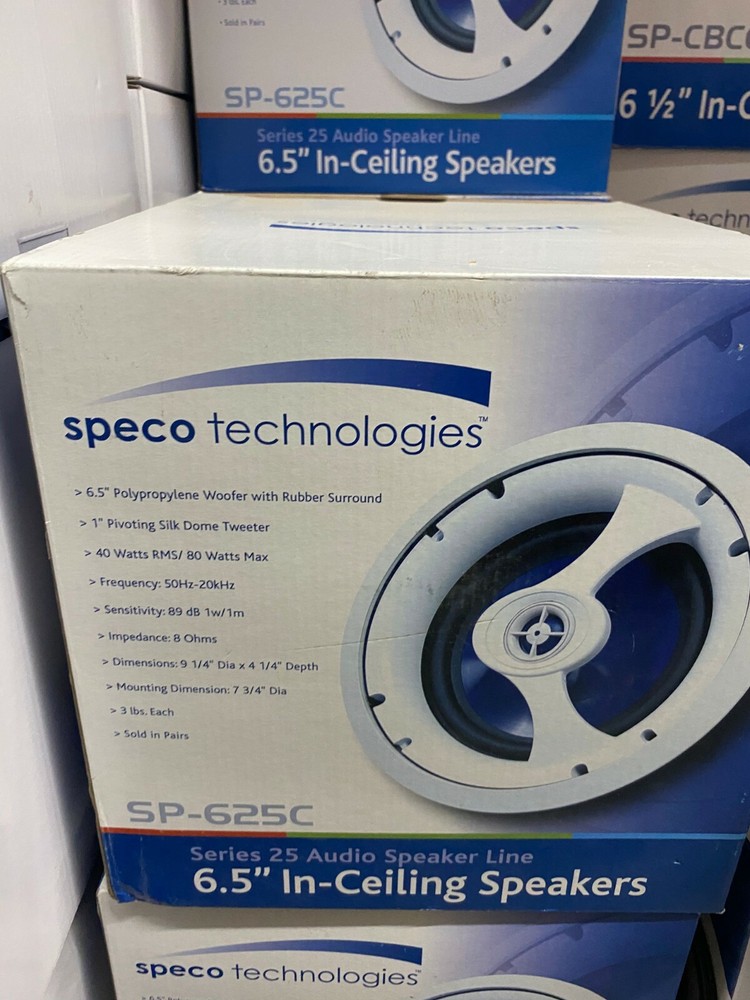 Speco Technologies SP625C 6.5" In-Ceiling Speaker (Pair)