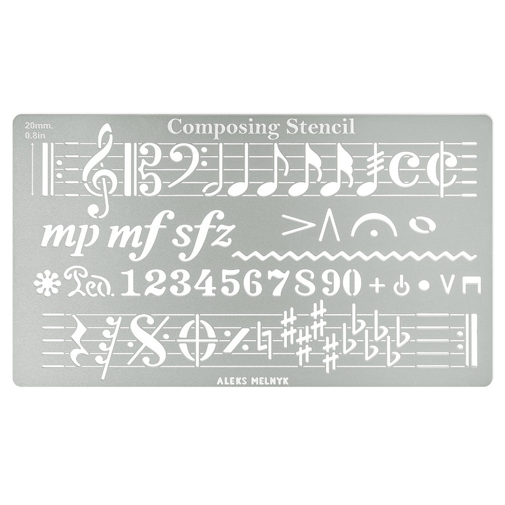 No.424 Metal Stencil, Song Writer's Composing Template for Music Notes, 1 PCS...