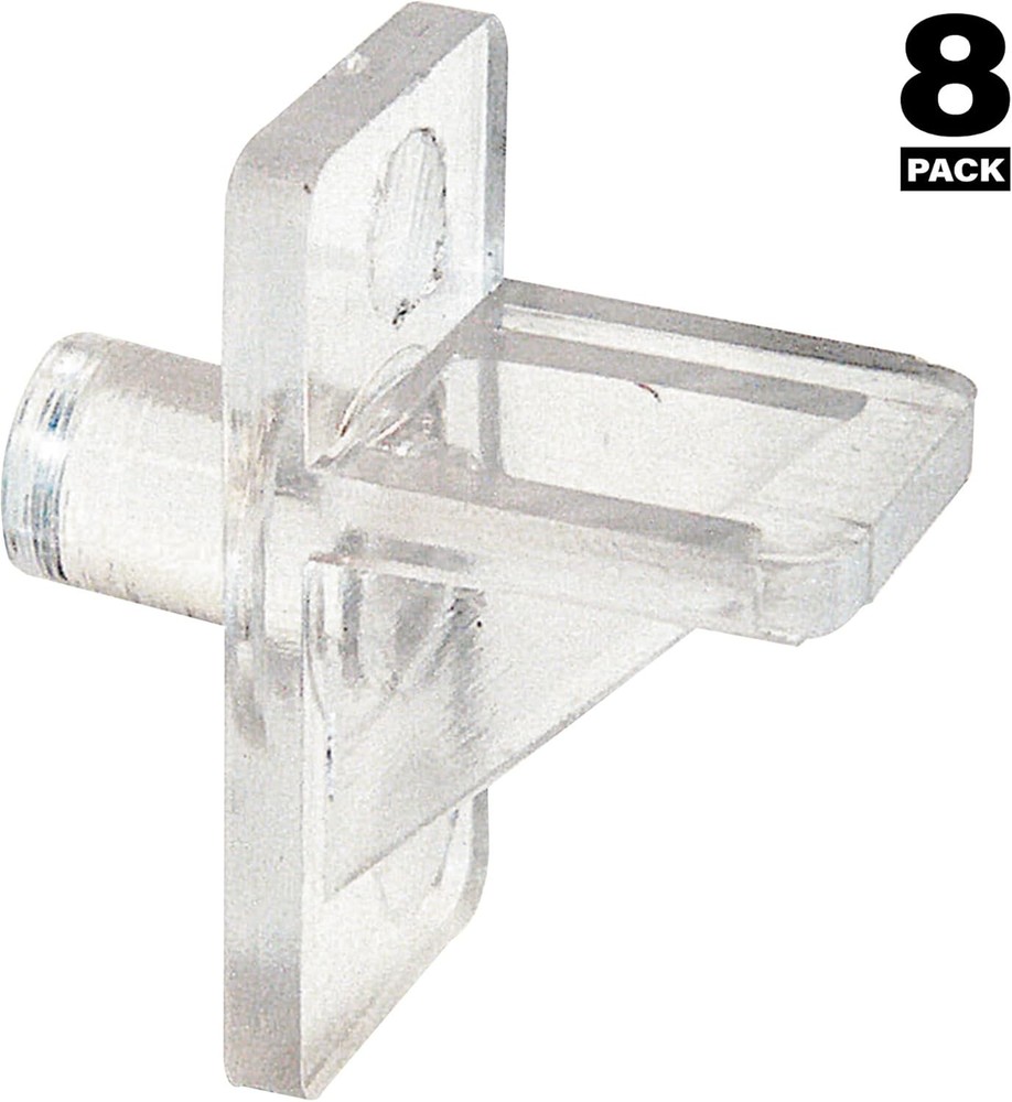 8 Pack of Clear Plastic Shelf Support Pegs - Easy Install, Strong Support