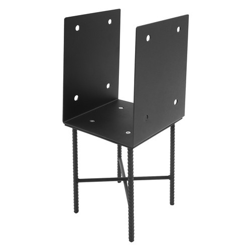 2-Pack U-Shaped Post Base for 7x7 Wood Posts, Heavy Duty Steel Fence/Deck Holder