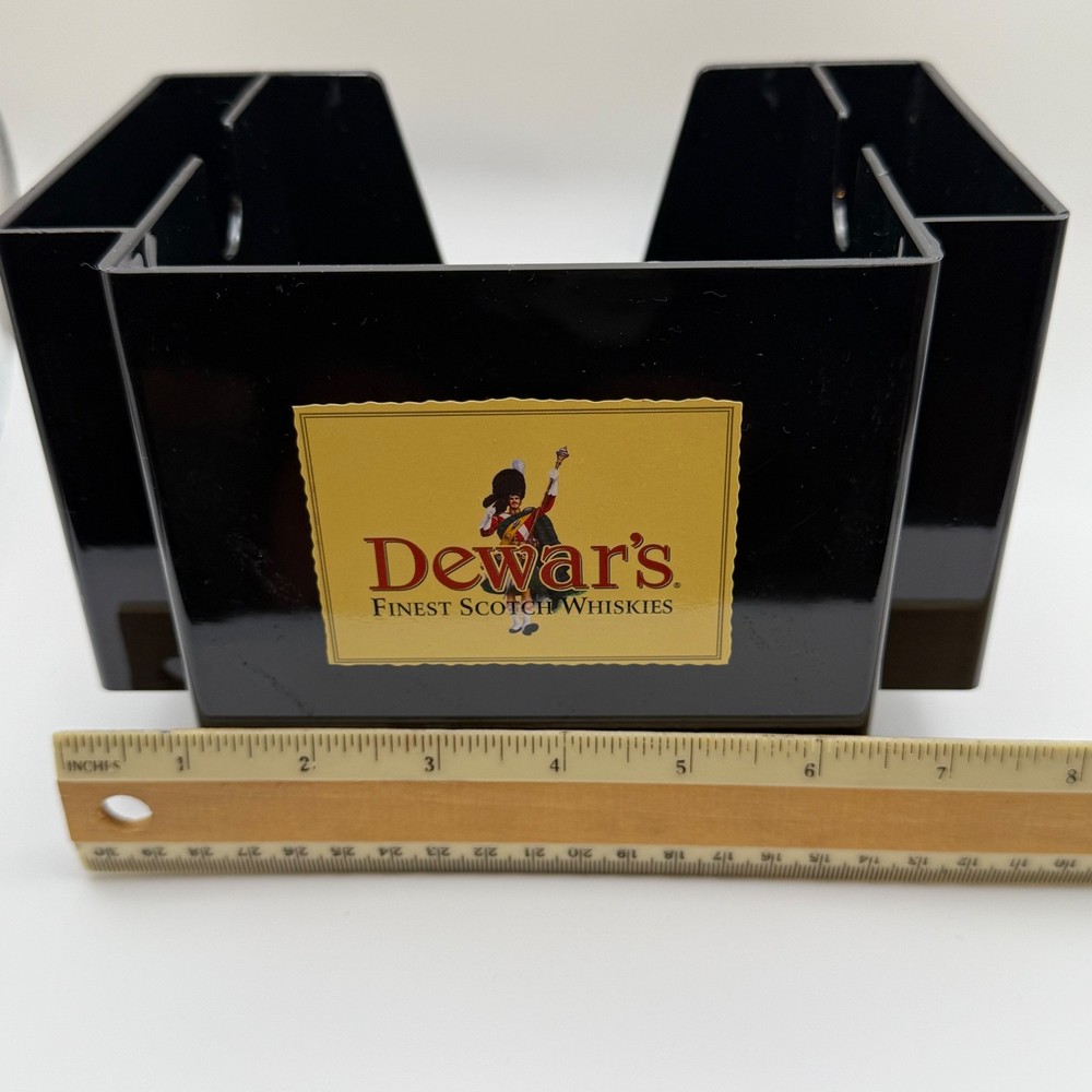 Dewar's Scotch Black Plastic Bar Caddy Napkin & Straw Holder