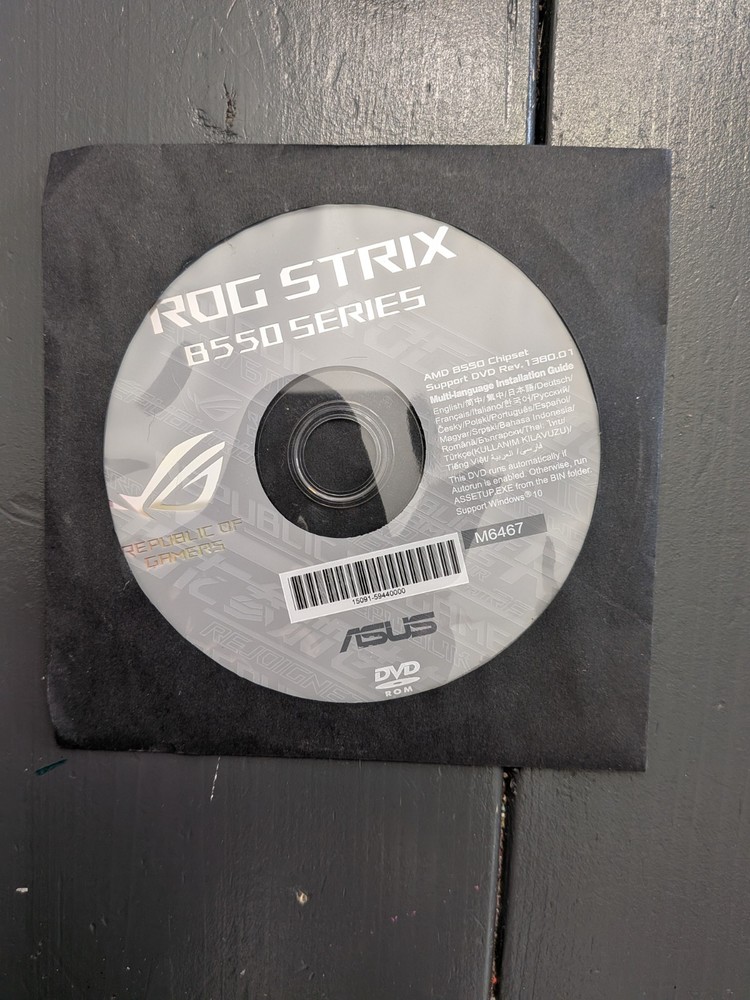 ROG STRIX B550 Series Asus DVD Disc ONLY
