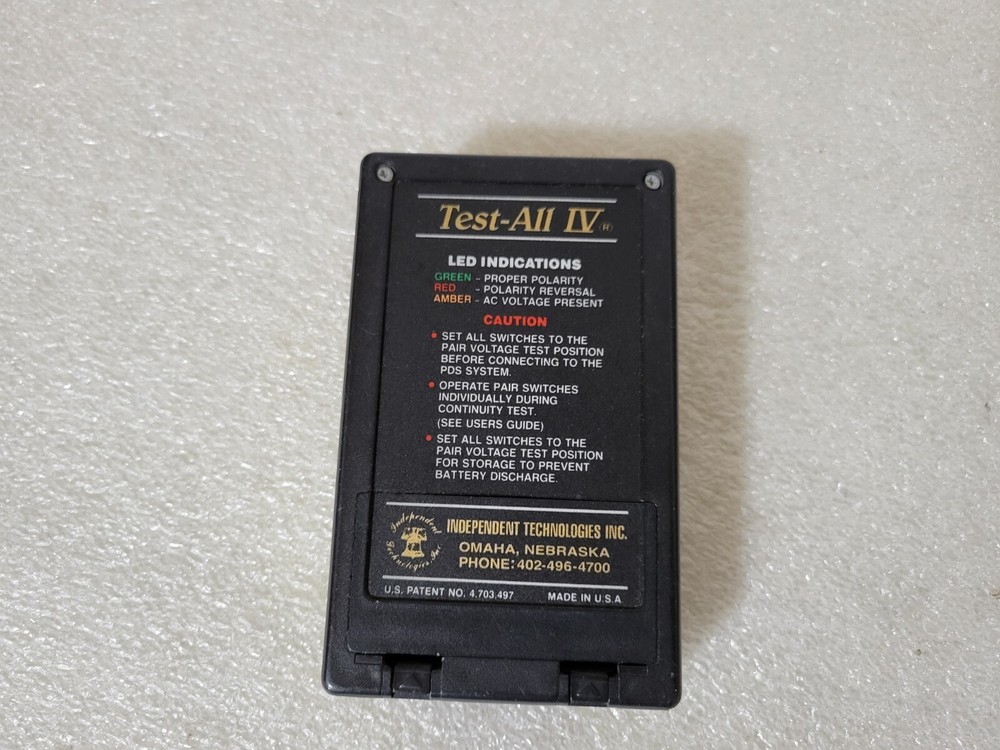 Independent Technology ITC-3002 Kit Test All IV Cable Tester Telecom