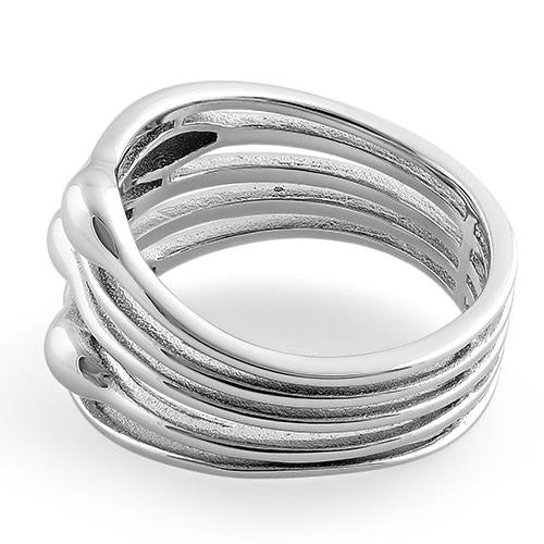 925 Sterling Silver Multi-Row Statement Ring