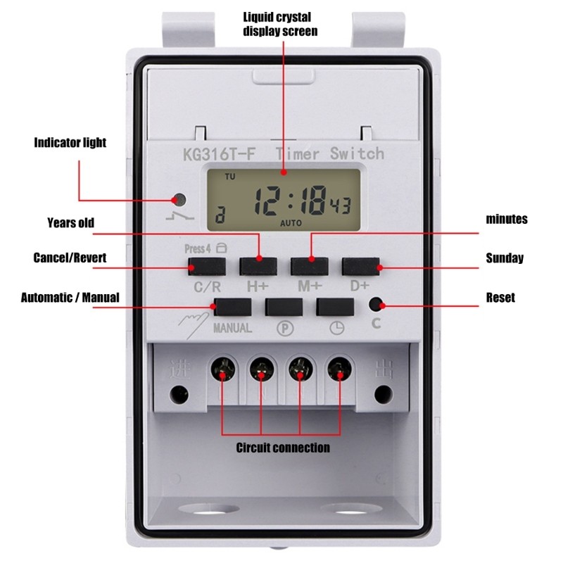 Heavy Duty Digital Program Timer Waterproof Programmable Outdoor Timer Component
