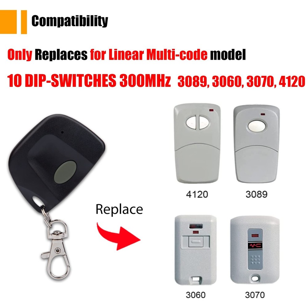 LAWOHO 2 Pack Garage Door Remote Compatible with Linear Multi-Code 3089 MCS30...