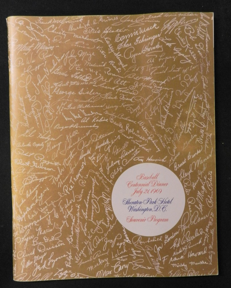 1969 Baseball Centennial Dinner Program Washington DC