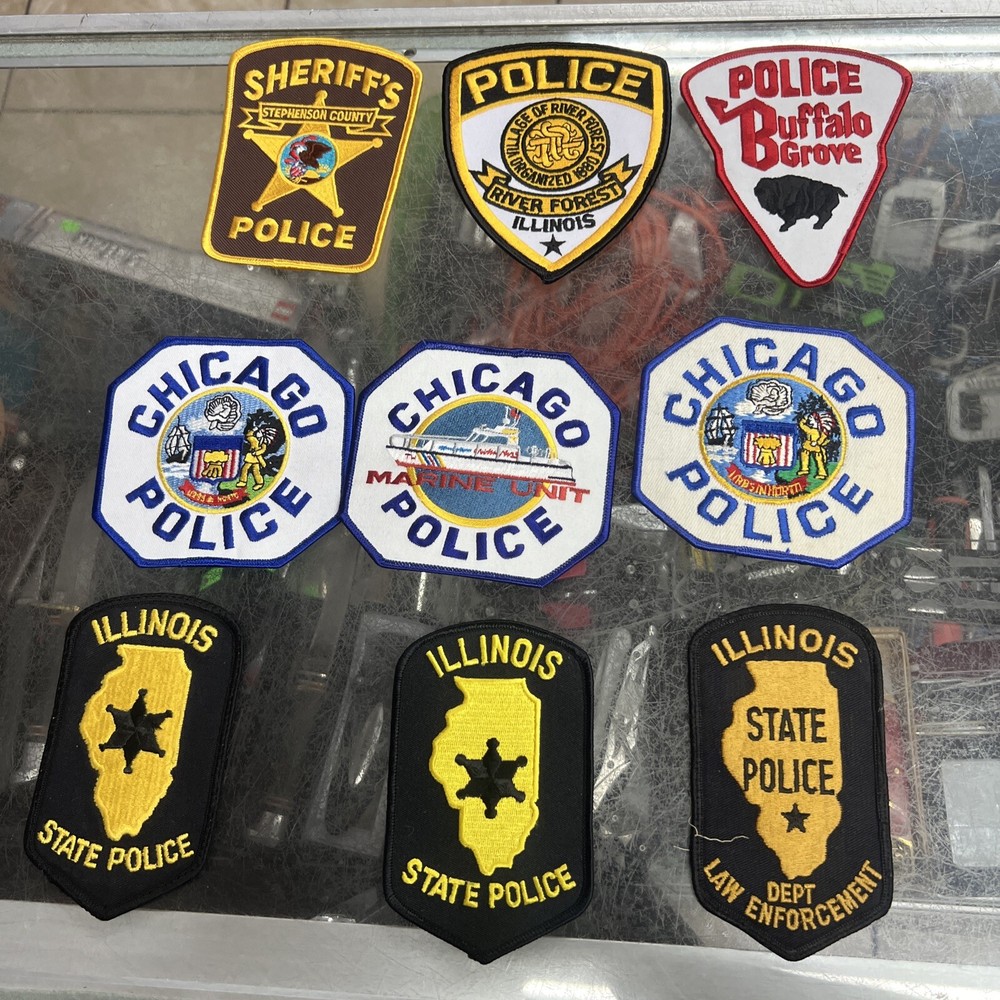 Illinois State County Sheriff’s Police Marine Law Patch Bundle Lot x9