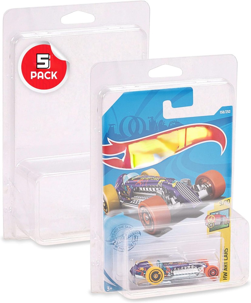 5Pack Clear Protector Case Plastic Display Fit For Hot Wheels & Matchbox Basic