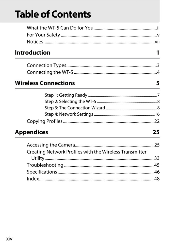 Nikon WT-5 — User Manual Owners Guide Reference — 62 Pages — USA Made