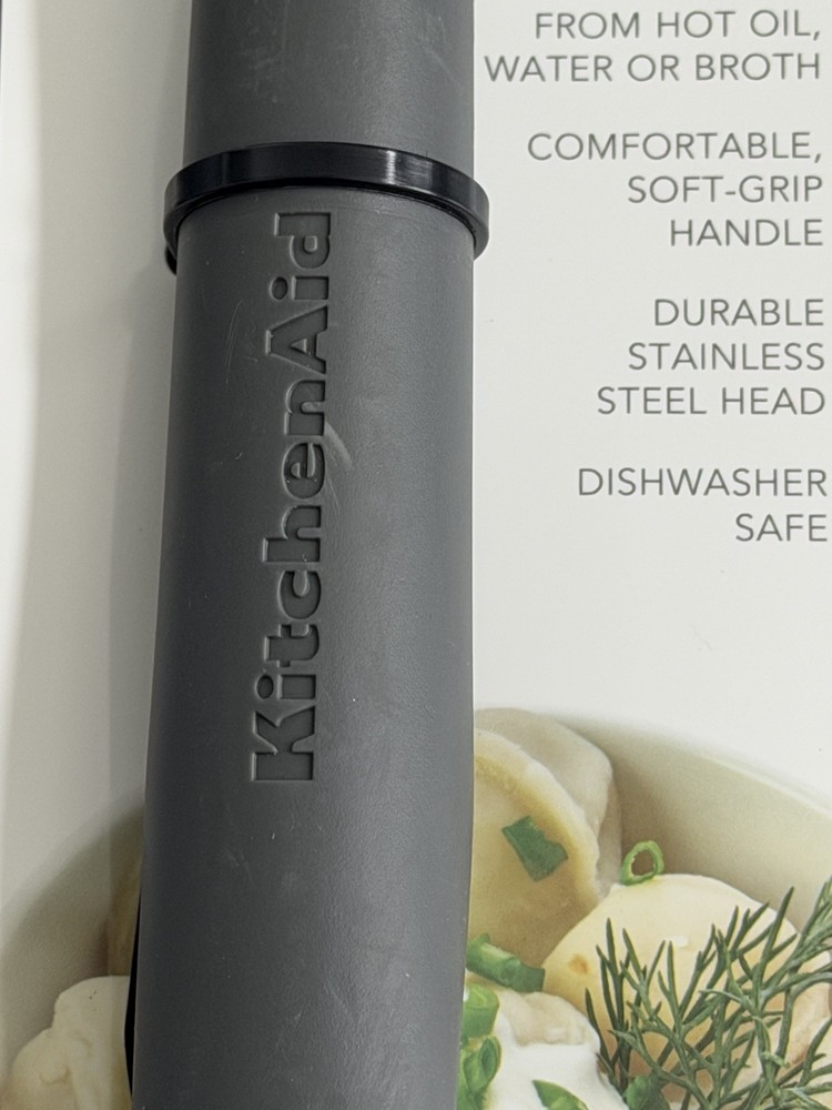 KitchenAid Gray Wire Strainer-Comfortable Soft-Grip Handle & Dishwasher Safe-New