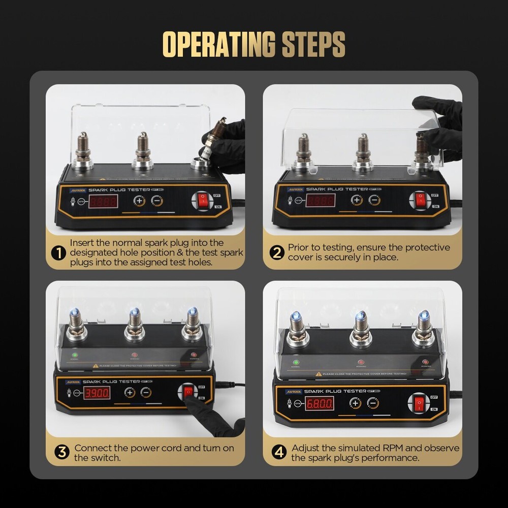 Spark Plug Tester Three Hole Diagnostic Tool 12V Gasoline Ignition Analyzer Test