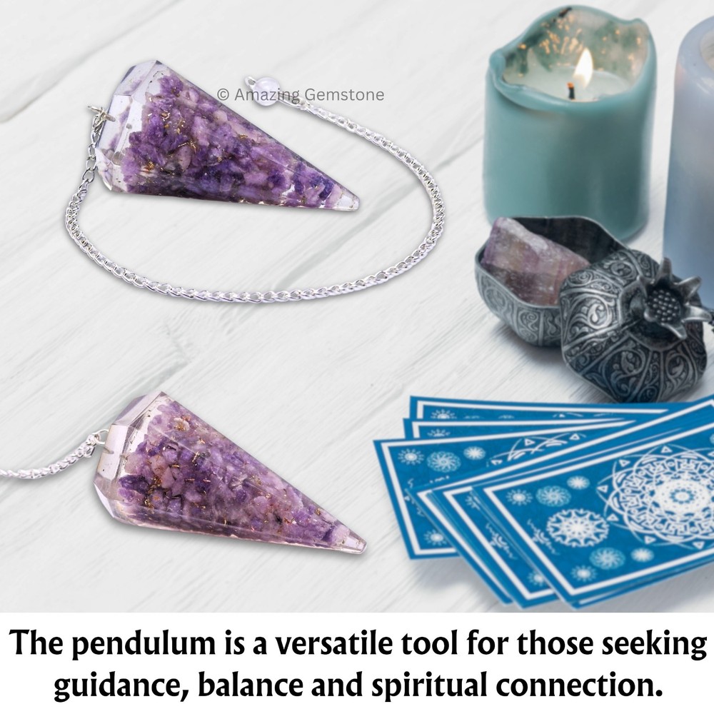 Lepidolite Orgone Crystal Pendulums