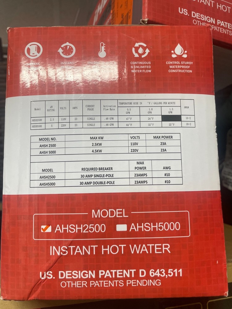 iHeat AHSH2500 Tankless Water Heater/Boiler - Silver