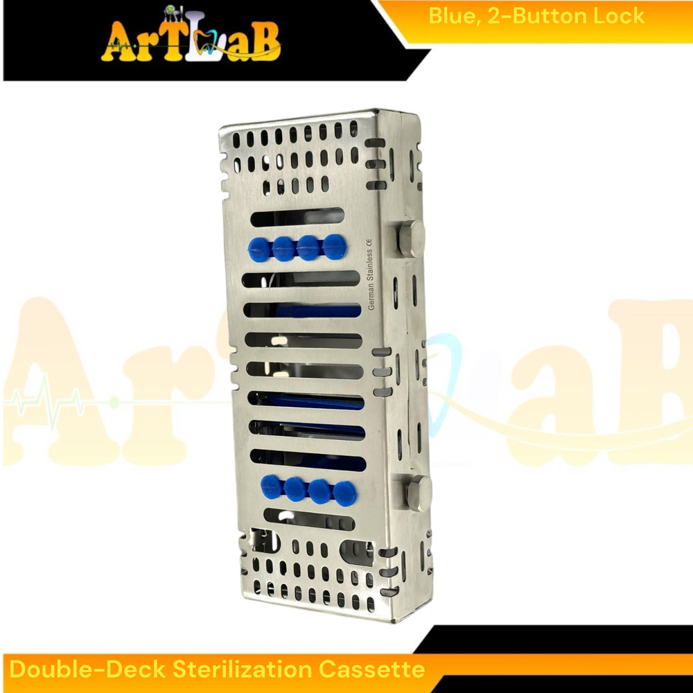 Autoclave Sterilization Cassette for 8 Instruments, Double-Decker, Lockable (1x)