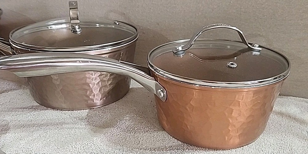 Gotham Steel Hammered Copper 8-piece Cookware Set