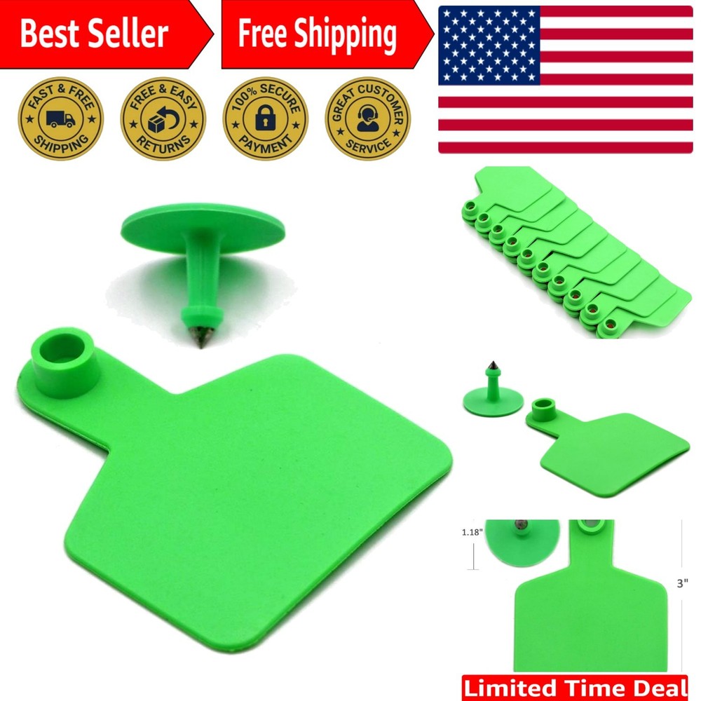 Weather-Resistant Blank Ear Tags for Cattle & Hogs - 100 Durable Plastic Labels