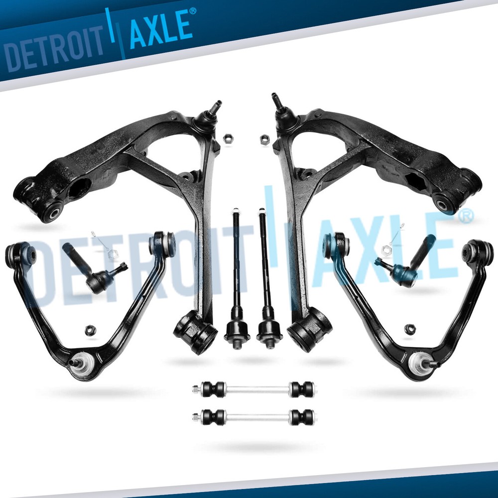 10pc Front Lower Upper Control Arms TieRod Kit for Silverado Suburban 1500 Yukon