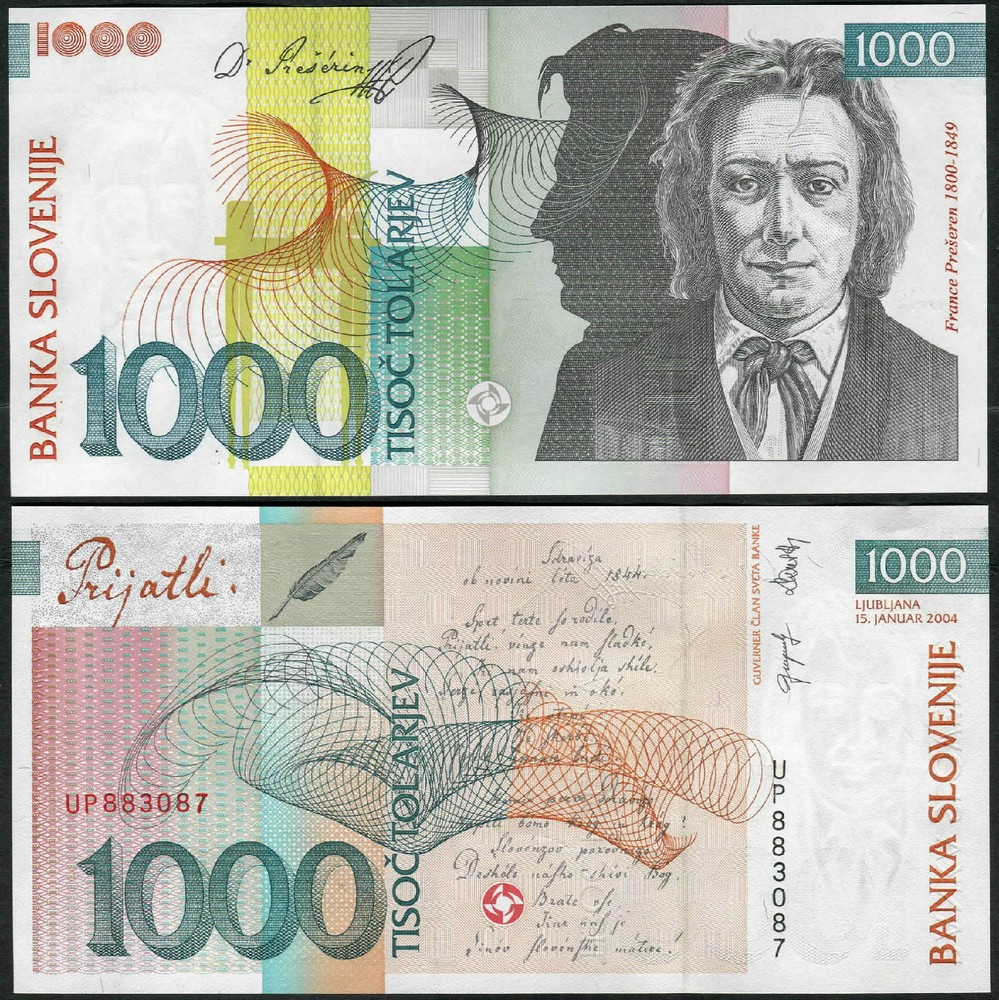 Slovenia 1000 Tolarjev 2004 P32b UNC