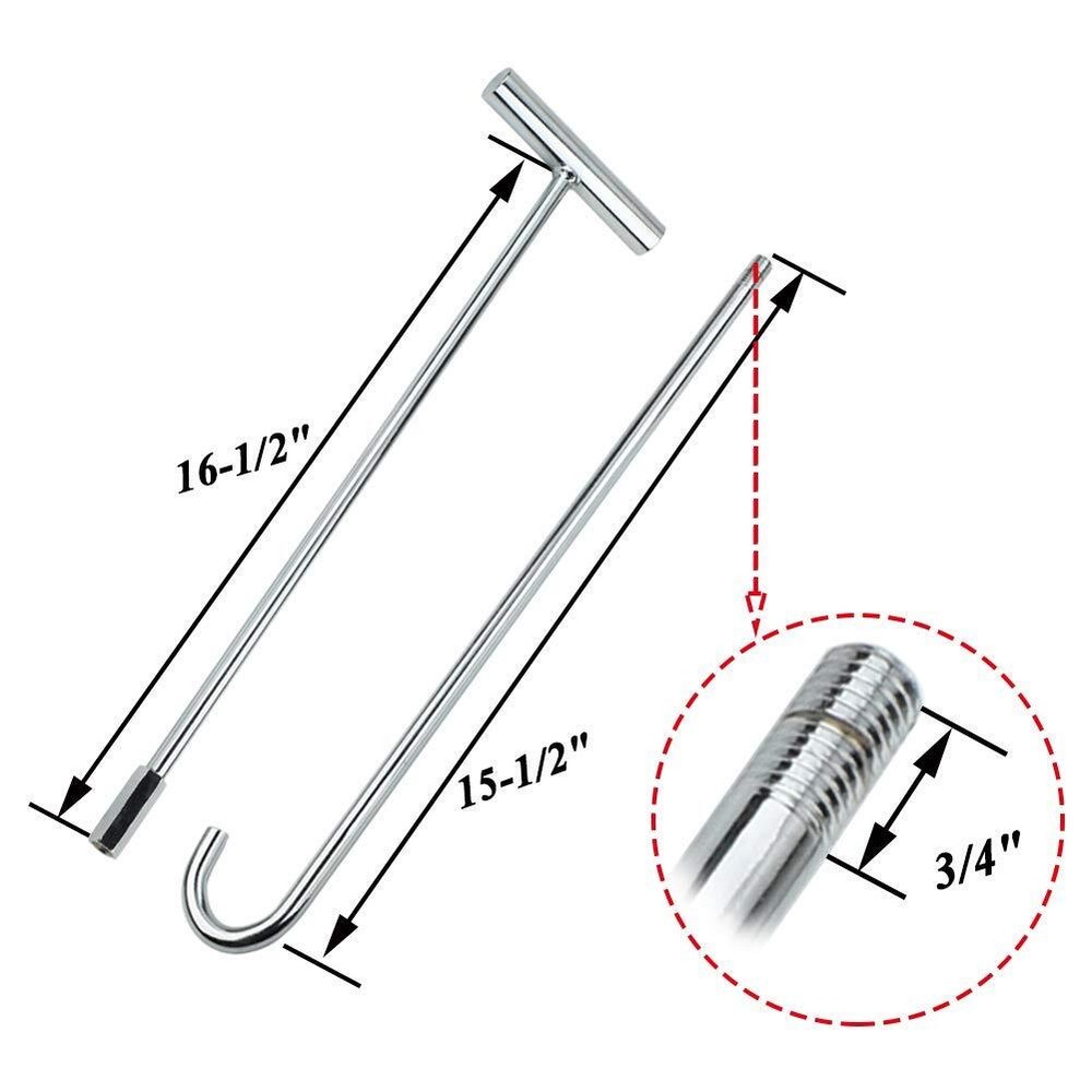 5th Wheel Pin Puller 32" Solid Steel with Chrome Plating Heavy Duty - 2pack