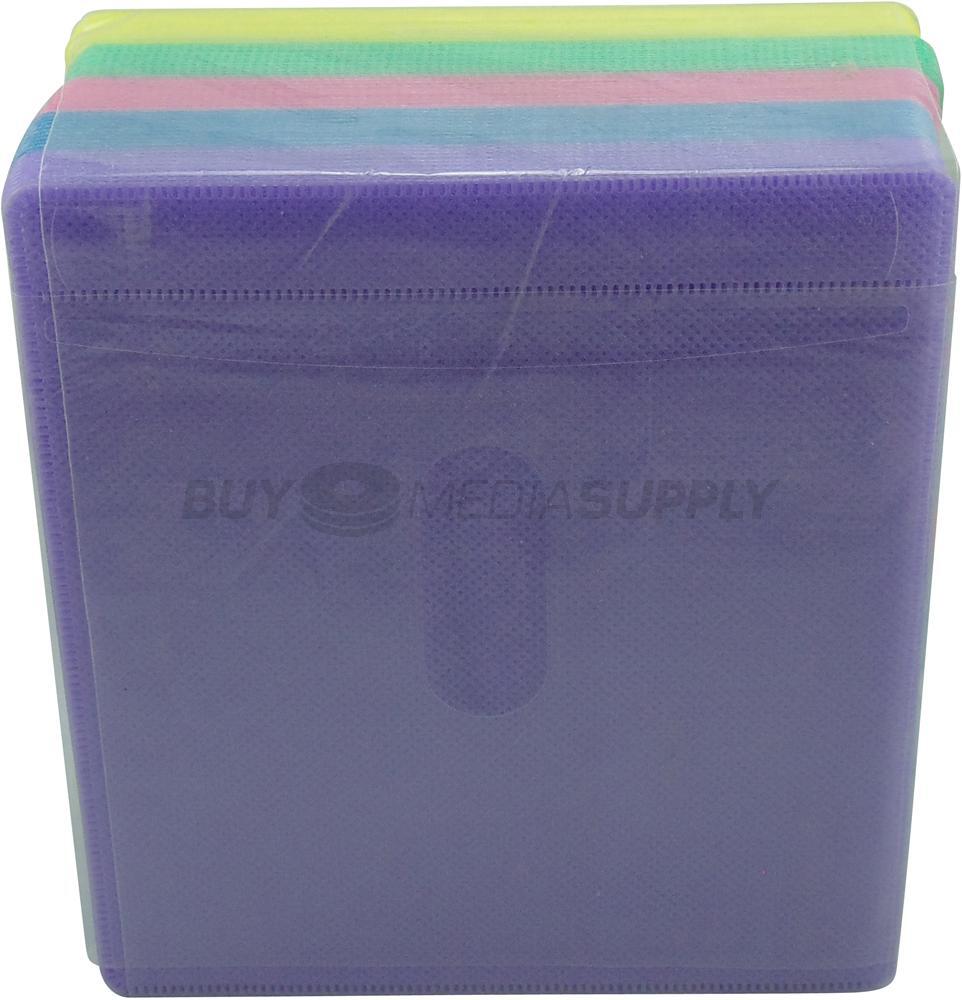 Non woven Multi Color Plastic Sleeve CD/DVD Double-sided Lot