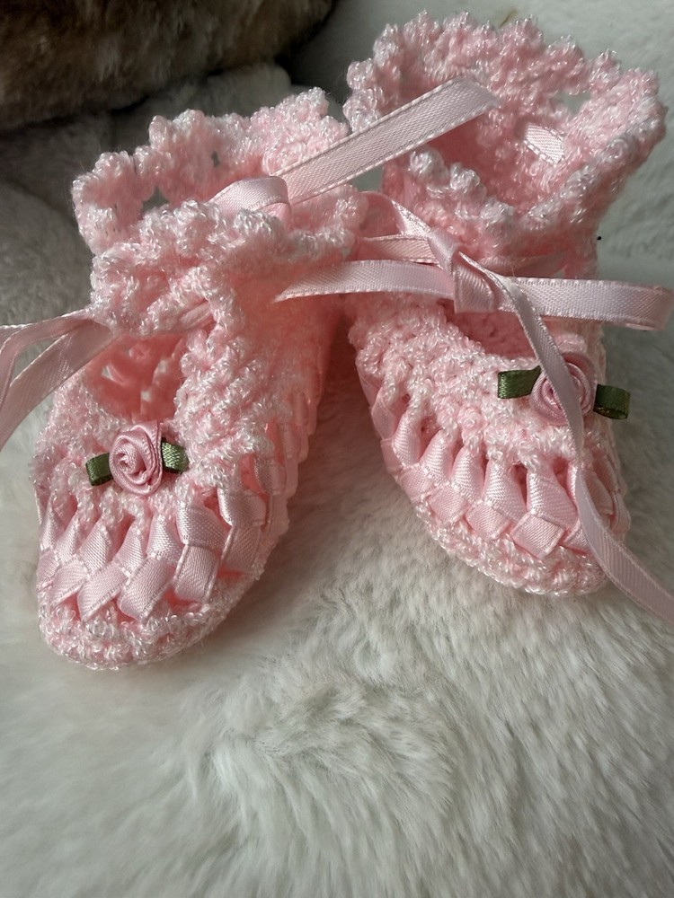 Pink Crocheted Booties