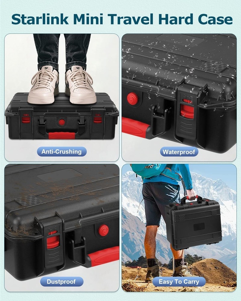 Starlink Mini Case,Waterproof Hard Shell Travel Case with Custom