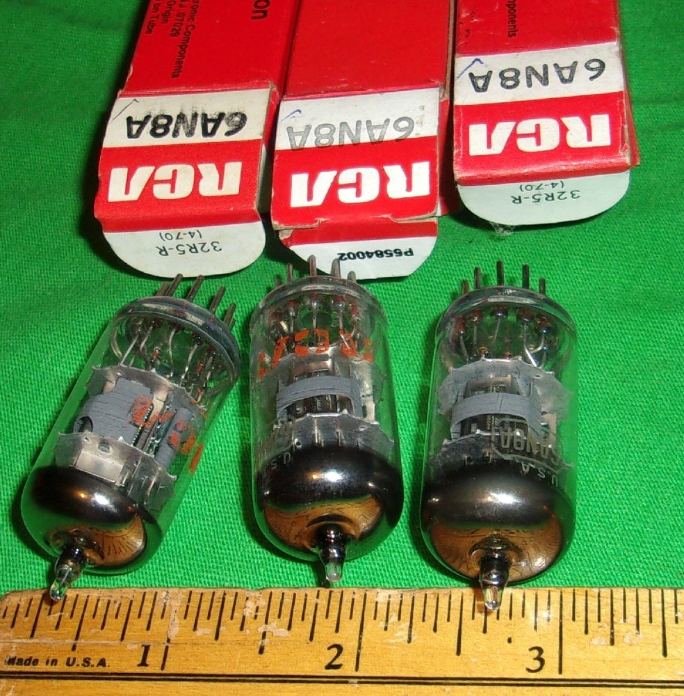 3-6AN8A Triode/Pentode Tubes RCA Hickok Tested Strong! (1960's)