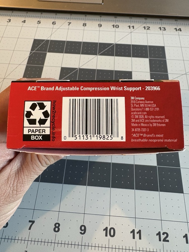 ACE Brand Adjustable Compression Wrist Support. Breathable.