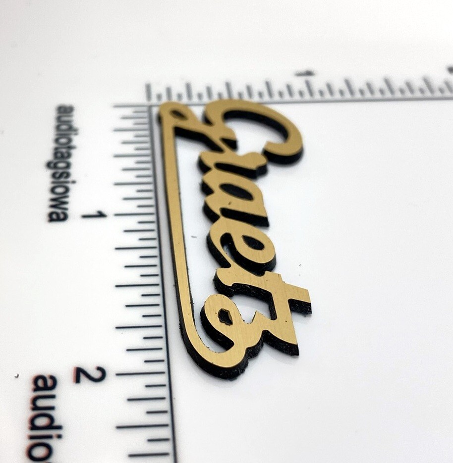 Graetz Grill Badge Custom Made Incised Laminated Plastic
