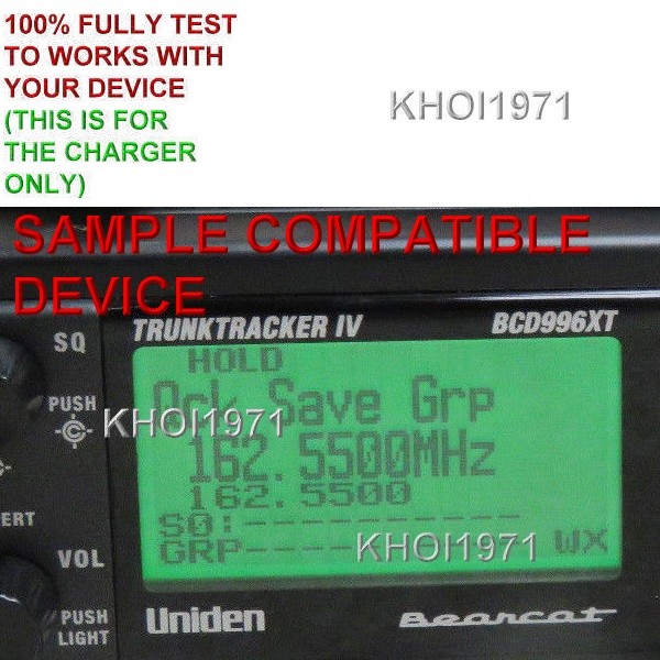 CAR power adapter FOR UNIDEN BEARCAT BCD996XT Receiver Scanner