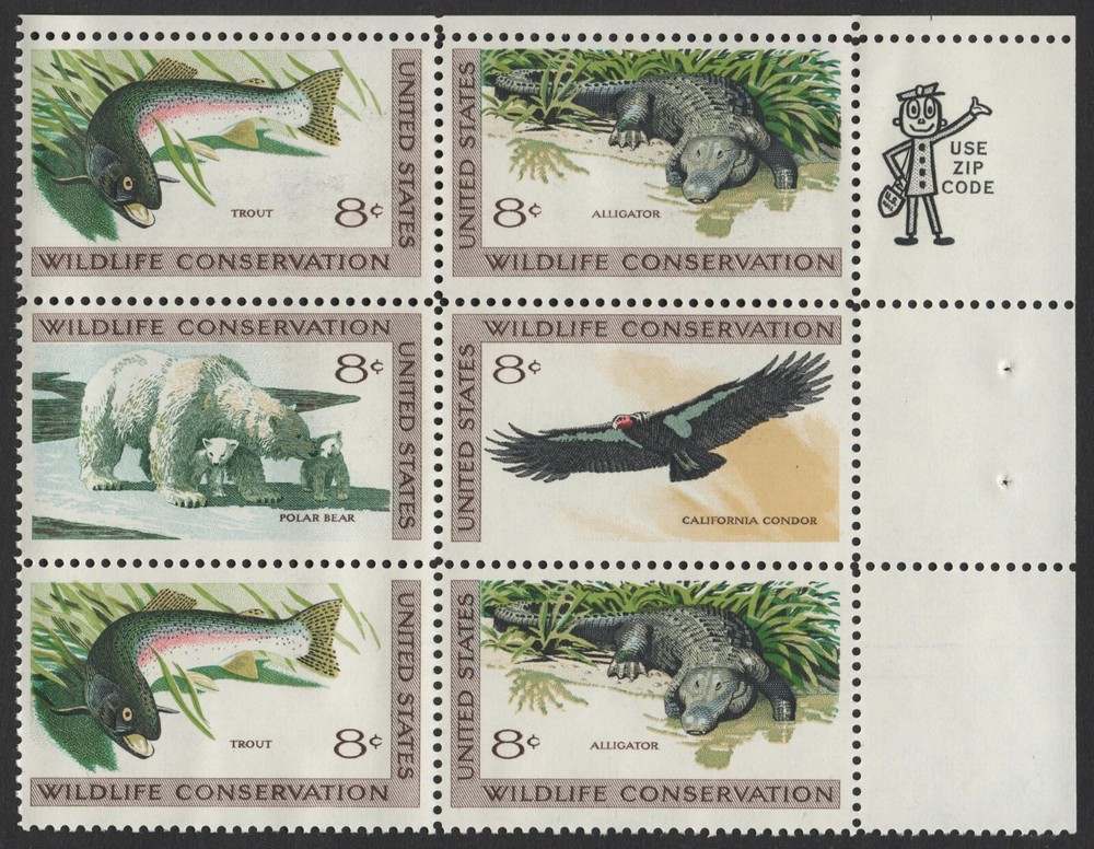 US # 1430a *MINT OG NH { SCARCE "DOUBLE REVERSE OFFSET" ERROR VAR } 8c WILDLIFE