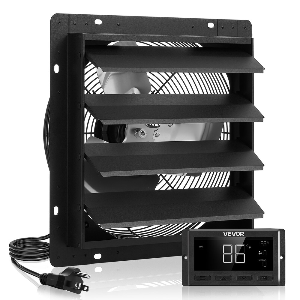 VEVOR 14 in Shutter Exhaust Fan with Smart Programming Controller Wall Mount