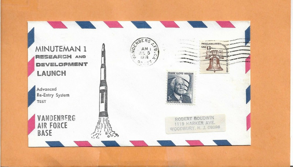 MINUTEMAN 1 DEVELOPMENT LAUNCH JUL 5,1978 VAFB SPACE  COVER