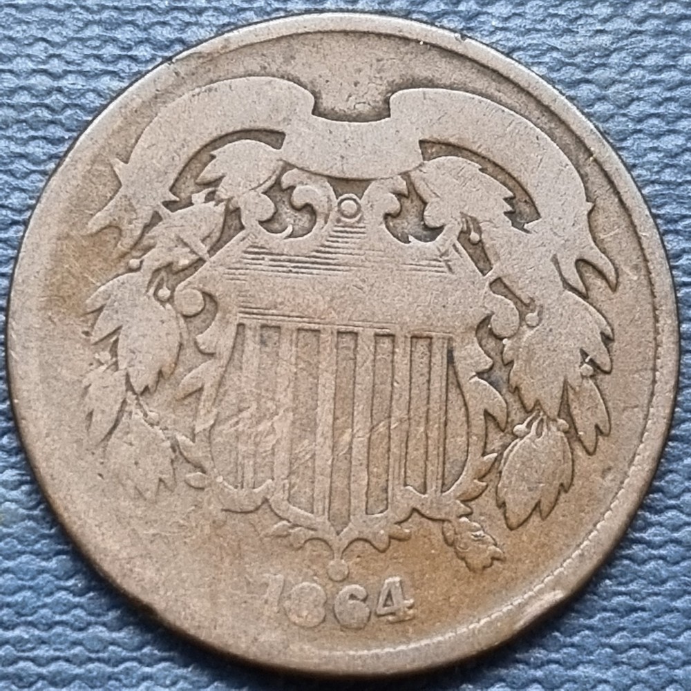 1864 Two Cent Piece 2c Circulated #97969