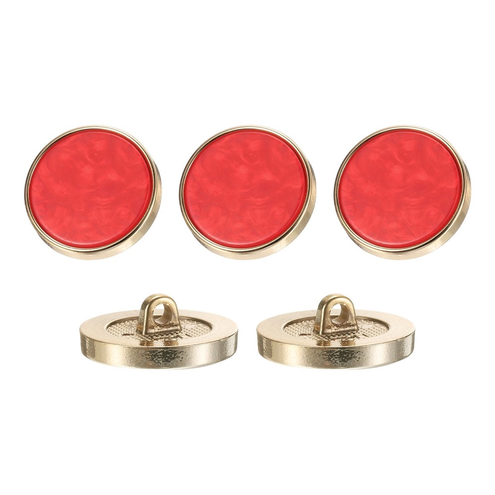 5Pcs Round Button, 25mm/1" Resin Decorative Pattern Button, Red