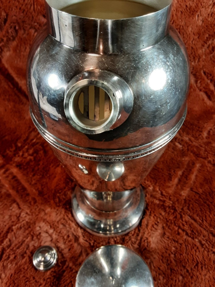 Antique Silver Plated Cocktail Pitcher Engraved