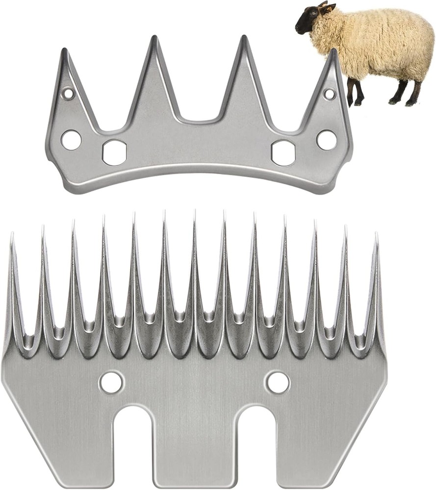 Sheep Shears Blade Set, 13-Teeth Comb & Cutter for Goats, Llamas, Alpacas
