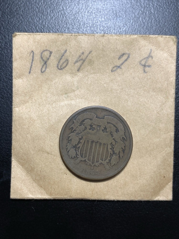 1864 Large Motto Two 2 Cent Piece 2c 180° Rotated Reverse Medal Alignment ERROR