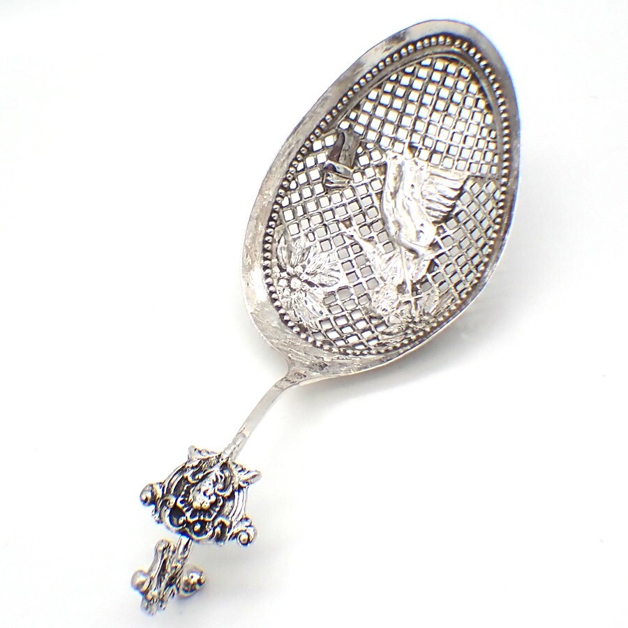 Antique Dutch Monkey Spoon Sifter 833 Silver
