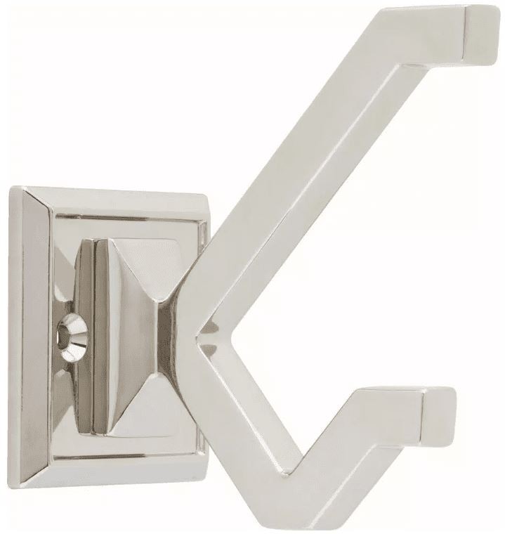 Modern Deco Hook Polished Nickel - 2-1/8"