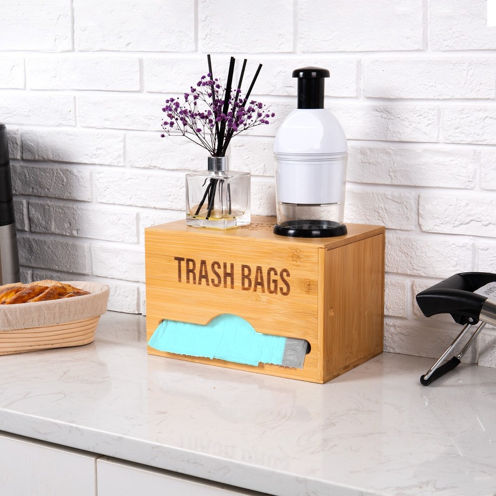 Plastic bag dispenser - kitchen trash bag holder-extra large trash bag dispenser