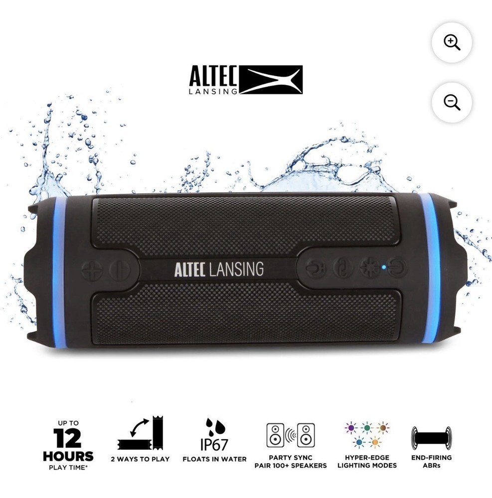 🔥 ALTEC Lansing HydraMOTION 2.0 Waterproof Bluetooth Speaker Black -Open Box