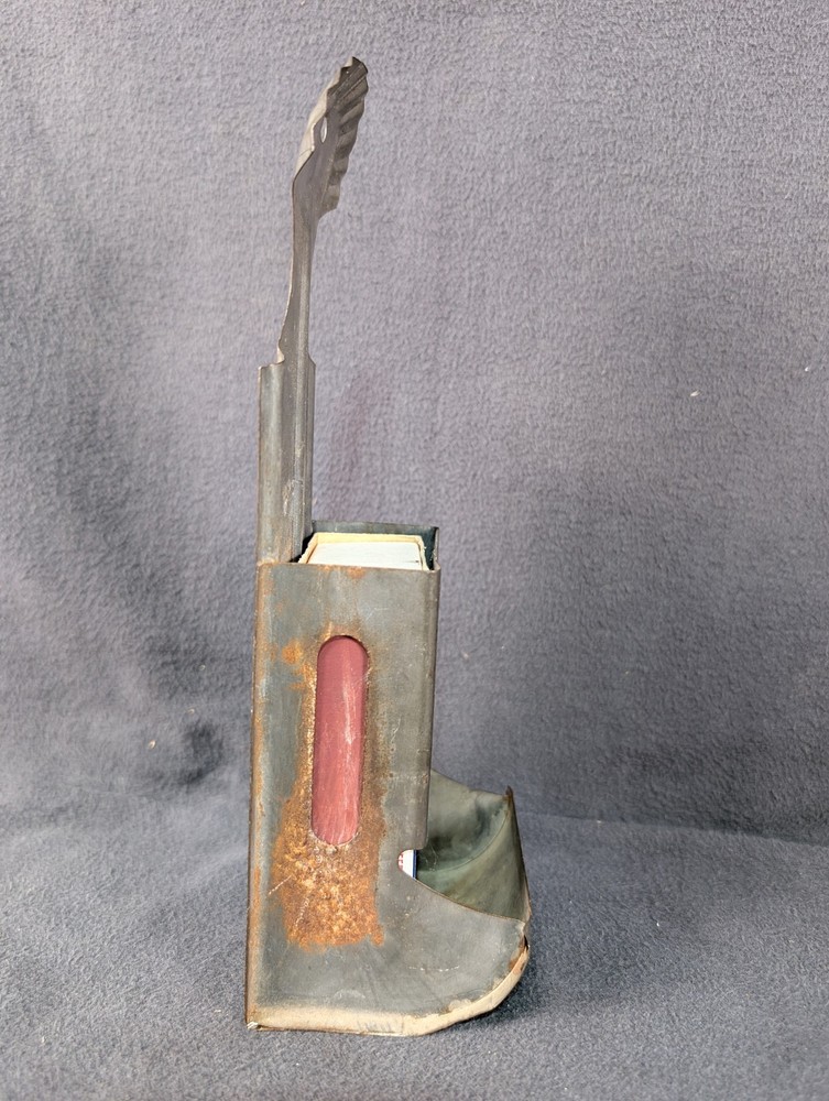 Primitive Galvanized Tin Wall Pocket Snowflake Design 11” Matchstick Holder
