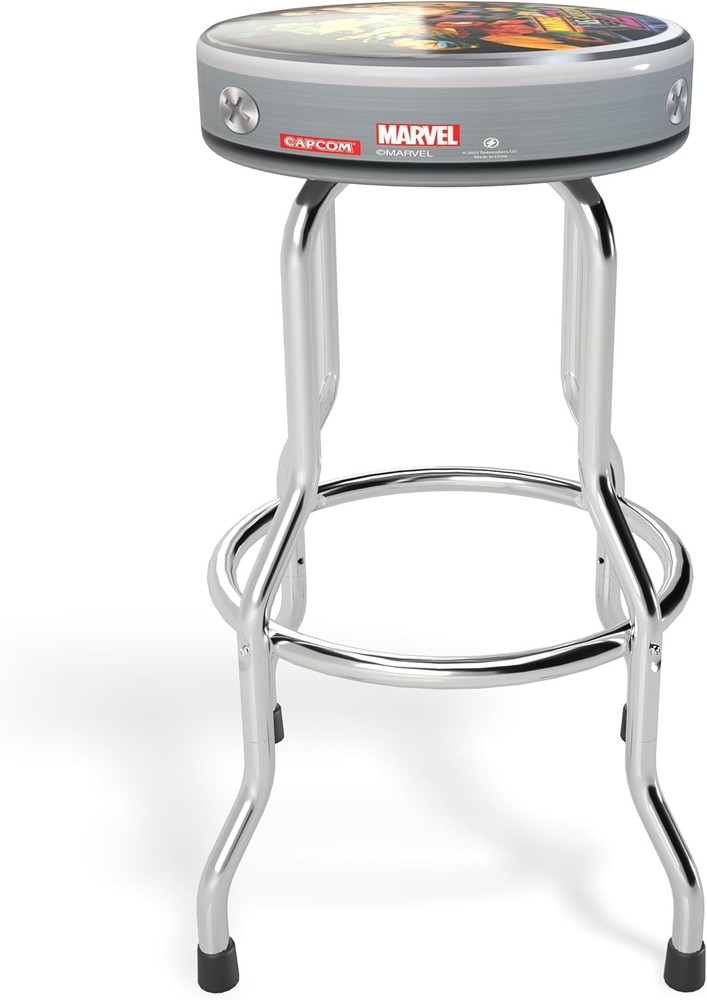 Arcade1Up Marvel VS Capcom 2, Officially Licensed Adjustable Stool with Chrome-P