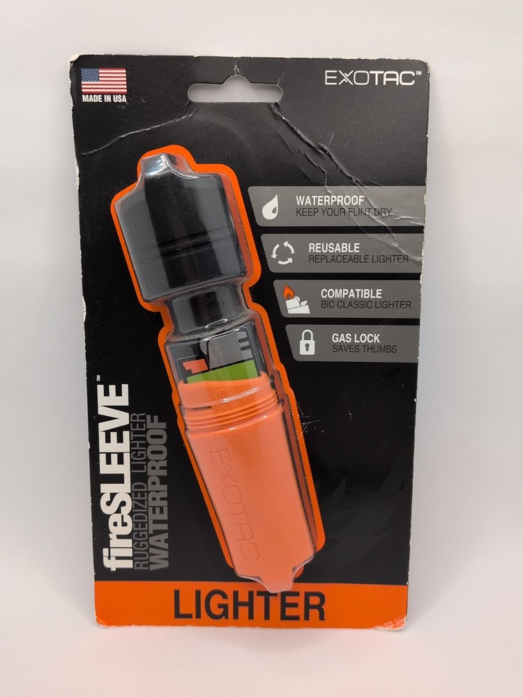 Exotac fireSLEEVE Ruggedized Waterproof Lighter Case - ORANGE
