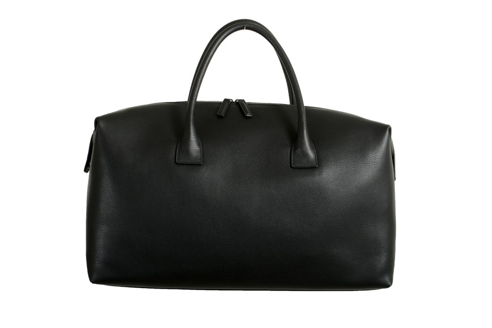 Cavalli Class Unisex Black Leather Duffel Travel Bag
