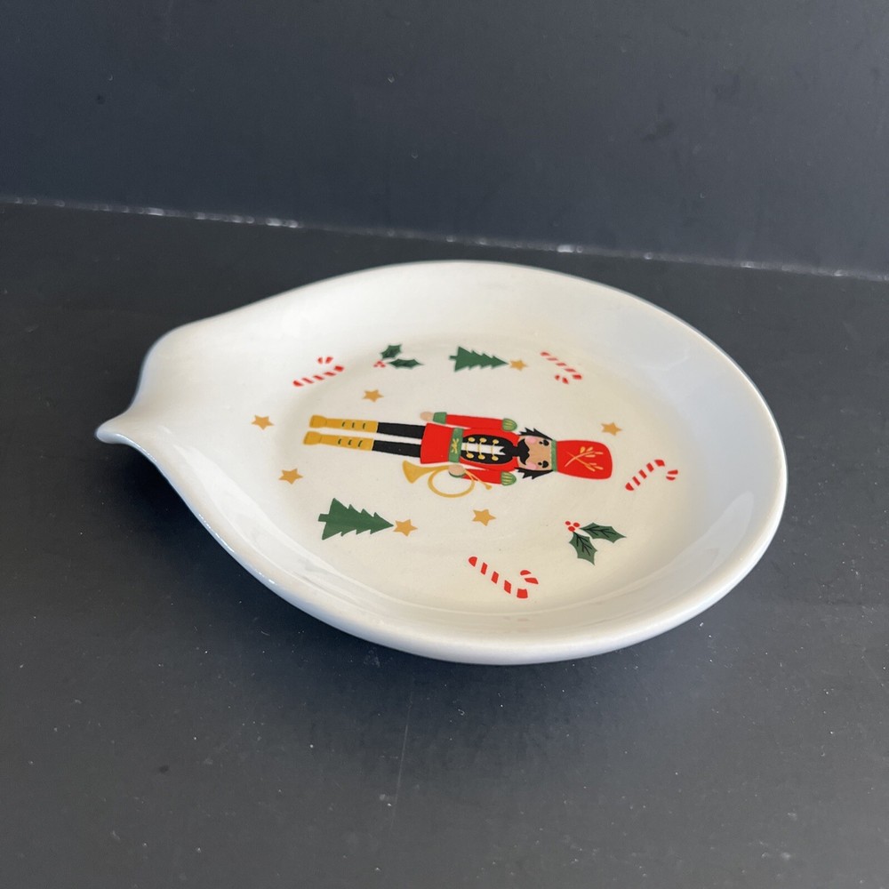 Christmas Holiday Nutcracker Spoon rest Ceramic Decorative Kitchen NEW