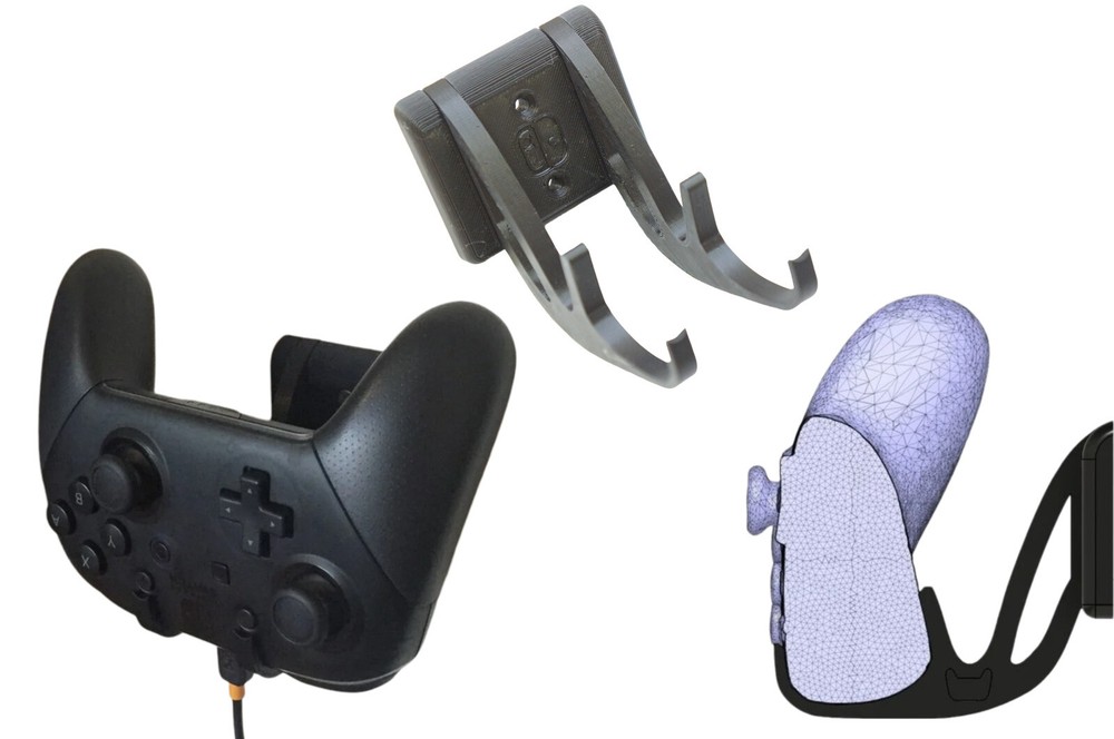 Wall Mount for Nintendo Switch Pro Controller / Charging Station (Upside Down)